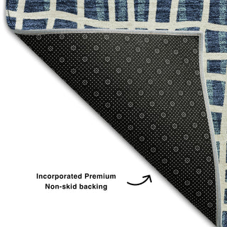 Piper Looms Mayfield Stripes AMF729 Navy Machine Washable Area Rug Backing Image