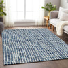 Piper Looms Mayfield Stripes AMF729 Navy Machine Washable Area Rug Lifestyle Image Feature