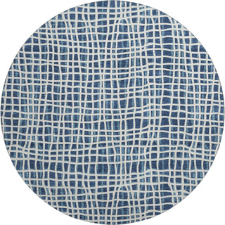 Piper Looms Mayfield Stripes AMF729 Navy Machine Washable Area Rug Round Main Image