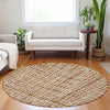 Piper Looms Mayfield Stripes AMF729 Paprika Machine Washable Area Rug Round Lifestyle Image Feature
