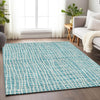Piper Looms Mayfield Stripes AMF729 Teal Machine Washable Area Rug Lifestyle Image Feature