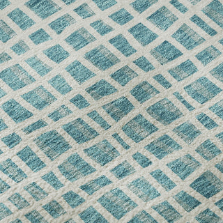 Piper Looms Mayfield Stripes AMF729 Teal Machine Washable Area Rug Swatch Image