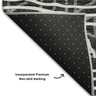 Piper Looms Mayfield Bohemian AMF730 Black Machine Washable Area Rug Backing Image