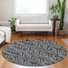 Piper Looms Mayfield Bohemian AMF730 Black Machine Washable Area Rug Round Lifestyle Image Feature