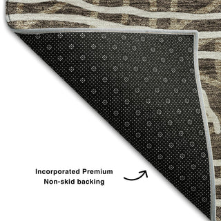 Piper Looms Mayfield Bohemian AMF730 Chocolate Machine Washable Area Rug Backing Image