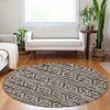 Piper Looms Mayfield Bohemian AMF730 Chocolate Machine Washable Area Rug Round Lifestyle Image Feature