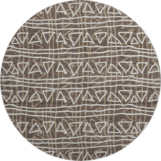 Piper Looms Mayfield Bohemian AMF730 Chocolate Machine Washable Area Rug Round Main Image