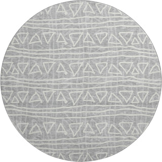 Piper Looms Mayfield Bohemian AMF730 Gray Machine Washable Area Rug Round Main Image