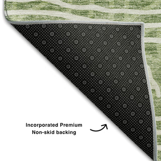 Piper Looms Mayfield Bohemian AMF730 Green Machine Washable Area Rug Backing Image