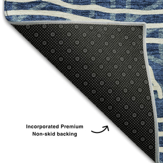 Piper Looms Mayfield Bohemian AMF730 Navy Machine Washable Area Rug Backing Image