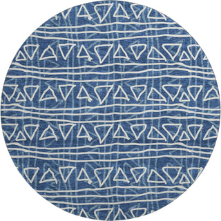 Piper Looms Mayfield Bohemian AMF730 Navy Machine Washable Area Rug Round Main Image