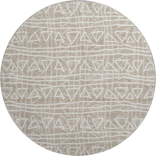 Piper Looms Mayfield Bohemian AMF730 Taupe Machine Washable Area Rug Round Main Image