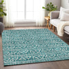 Piper Looms Mayfield Bohemian AMF730 Teal Machine Washable Area Rug Lifestyle Image Feature