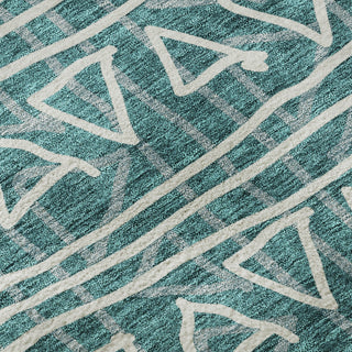 Piper Looms Mayfield Bohemian AMF730 Teal Machine Washable Area Rug Swatch Image