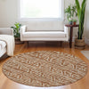 Piper Looms Mayfield Bohemian AMF730 Terracotta Machine Washable Area Rug Round Lifestyle Image Feature