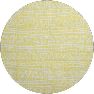 Piper Looms Mayfield Bohemian AMF730 Yellow Machine Washable Area Rug Round Main Image