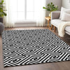 Piper Looms Mayfield Geometric AMF731 Black Machine Washable Area Rug Lifestyle Image Feature
