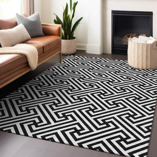 Piper Looms Mayfield Geometric AMF731 Black Machine Washable Area Rug Lifestyle Image Feature