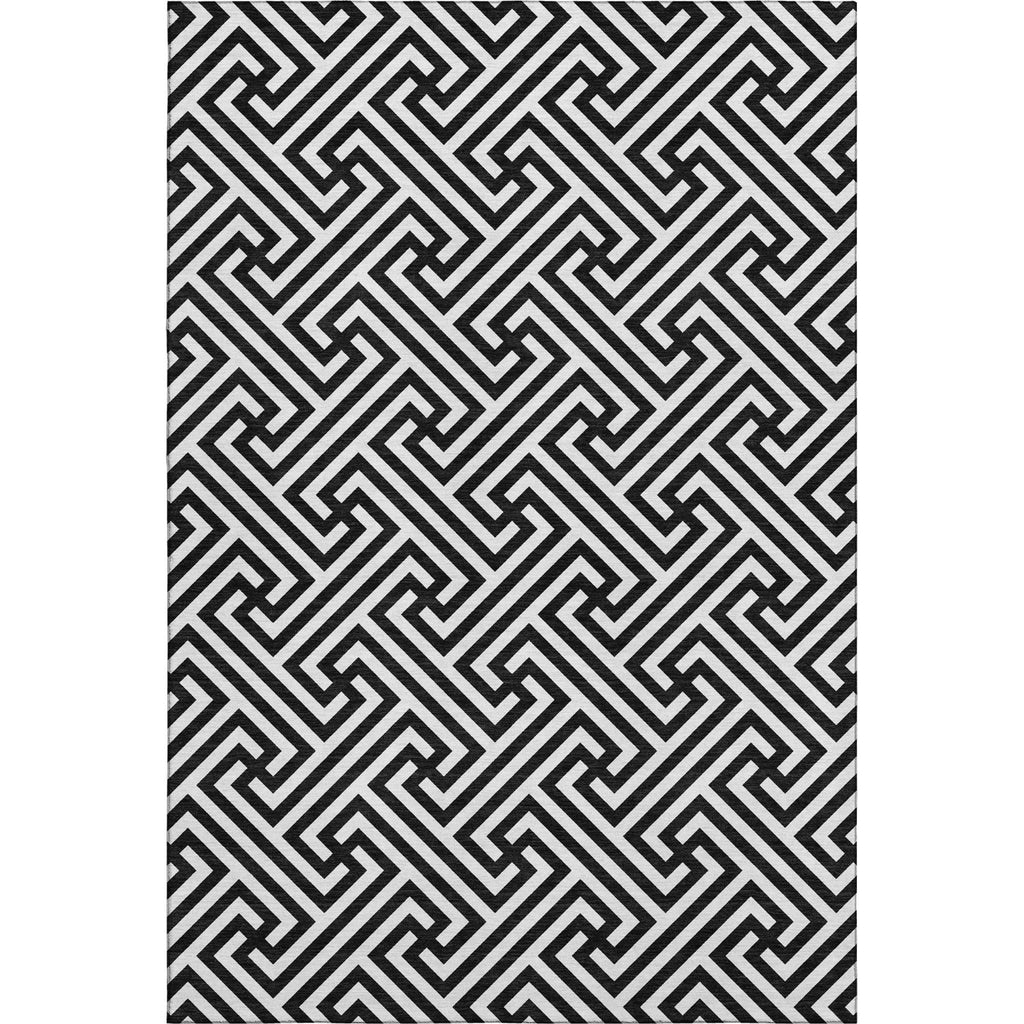 Piper Looms Mayfield Geometric AMF731 Black Machine Washable Area Rug main image