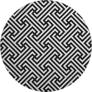 Piper Looms Mayfield Geometric AMF731 Black Machine Washable Area Rug Round Main Image