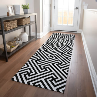 Piper Looms Mayfield Geometric AMF731 Black Machine Washable Area Rug Runner Lifestyle Image Feature