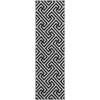 Piper Looms Mayfield Geometric AMF731 Black Machine Washable Area Rug Runner Main Image