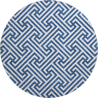 Piper Looms Mayfield Geometric AMF731 Blue Machine Washable Area Rug Round Main Image