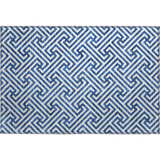 Piper Looms Mayfield Geometric AMF731 Blue Machine Washable Area Rug Scatter Main Image