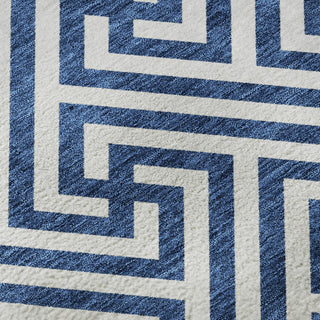 Piper Looms Mayfield Geometric AMF731 Blue Machine Washable Area Rug Swatch Image