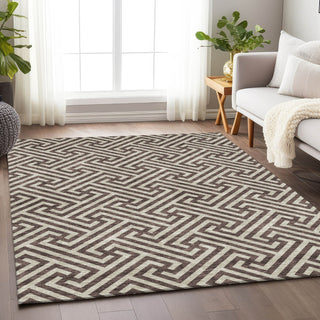 Piper Looms Mayfield Geometric AMF731 Brown Machine Washable Area Rug Lifestyle Image Feature