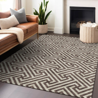 Piper Looms Mayfield Geometric AMF731 Brown Machine Washable Area Rug Lifestyle Image Feature