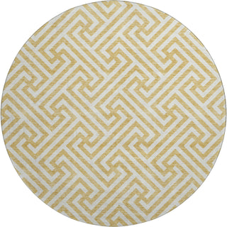 Piper Looms Mayfield Geometric AMF731 Gold Machine Washable Area Rug Round Main Image