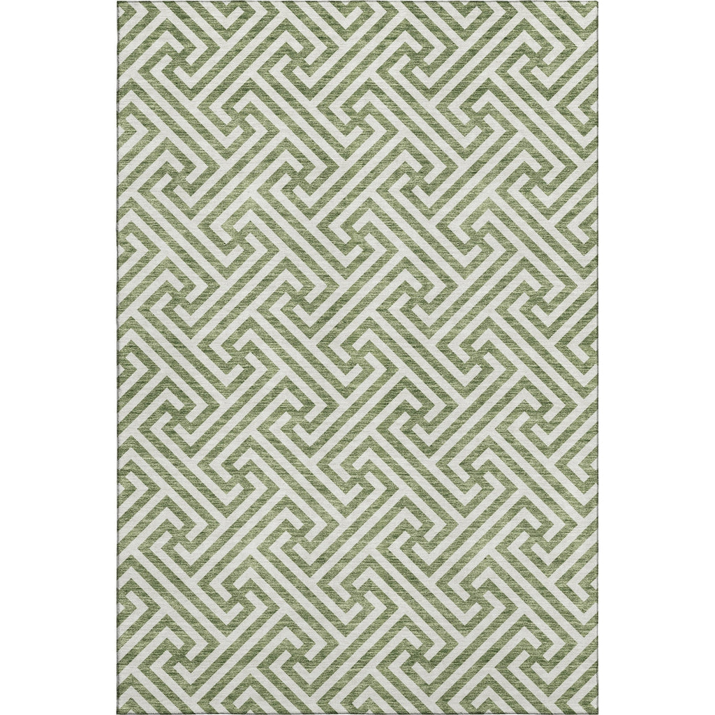 Piper Looms Mayfield Geometric AMF731 Green Machine Washable Area Rug main image