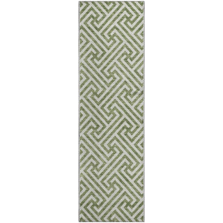 Piper Looms Mayfield Geometric AMF731 Green Machine Washable Area Rug Runner Main Image