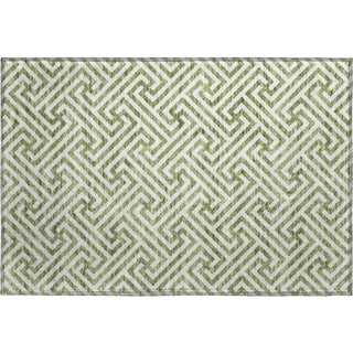 Piper Looms Mayfield Geometric AMF731 Green Machine Washable Area Rug Scatter Main Image