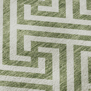 Piper Looms Mayfield Geometric AMF731 Green Machine Washable Area Rug Swatch Image