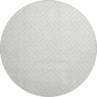 Piper Looms Mayfield Geometric AMF731 Ivory Machine Washable Area Rug Round Main Image