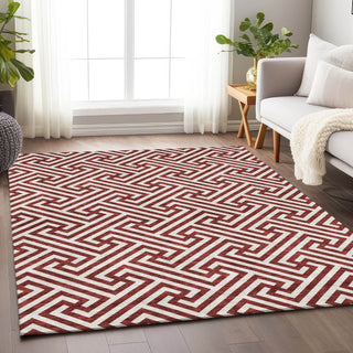 Piper Looms Mayfield Geometric AMF731 Merlot Machine Washable Area Rug Lifestyle Image Feature