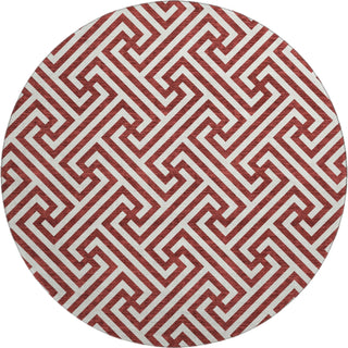 Piper Looms Mayfield Geometric AMF731 Merlot Machine Washable Area Rug Round Main Image