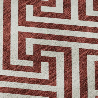Piper Looms Mayfield Geometric AMF731 Merlot Machine Washable Area Rug Swatch Image