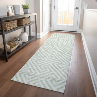 Piper Looms Mayfield Geometric AMF731 Mint Machine Washable Area Rug Runner Lifestyle Image Feature