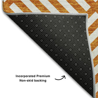 Piper Looms Mayfield Geometric AMF731 Orange Machine Washable Area Rug Backing Image