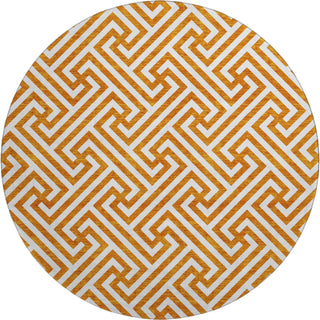 Piper Looms Mayfield Geometric AMF731 Orange Machine Washable Area Rug Round Main Image