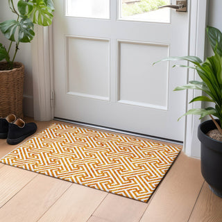 Piper Looms Mayfield Geometric AMF731 Orange Machine Washable Area Rug Scatter Lifestyle Image Feature