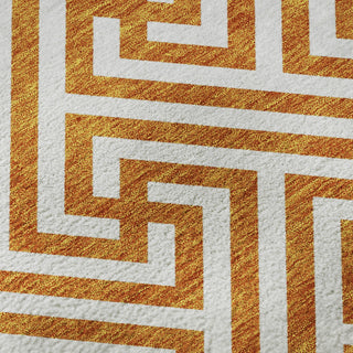 Piper Looms Mayfield Geometric AMF731 Orange Machine Washable Area Rug Swatch Image