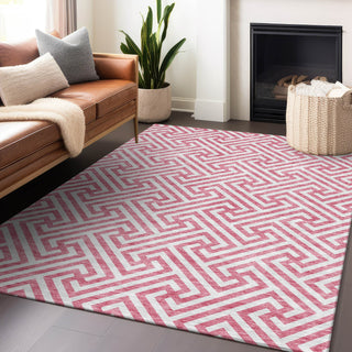 Piper Looms Mayfield Geometric AMF731 Pink Machine Washable Area Rug Lifestyle Image Feature