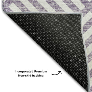 Piper Looms Mayfield Geometric AMF731 Purple Machine Washable Area Rug Backing Image