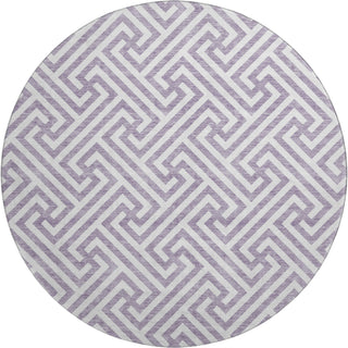 Piper Looms Mayfield Geometric AMF731 Purple Machine Washable Area Rug Round Main Image