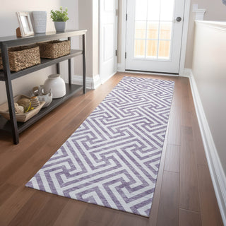 Piper Looms Mayfield Geometric AMF731 Purple Machine Washable Area Rug Runner Lifestyle Image Feature