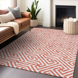 Piper Looms Mayfield Geometric AMF731 Salmon Machine Washable Area Rug Lifestyle Image Feature